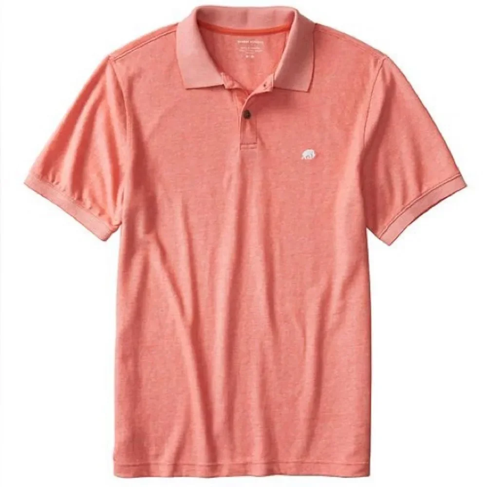 Banana Republic Men's Signature Pique Polo Cotton Shirt in Coral Size Medium